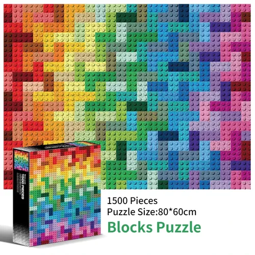 80*60cm Erwachsene 1500 stücke Papier Puzzles blockiert Puzzle geometrische Form Gemälde Stress