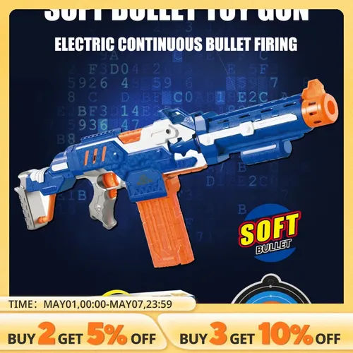 Kinder Soft Bullet Toy Gun Maschinenpistole mit 20 weichen Kugeln und 1 Farget Jungen Geburtstags