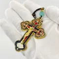 Orthodoxe Kreuz Halskette Kruzifix Gold Holz Rosenkranz Perlenkette religiöse Jesus Gebets schmuck