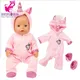 Puppe Kleidung für 43cm Baby Neue Geboren Puppe Kleidung Mantel Einhorn Hoodie Set Baby Puppe
