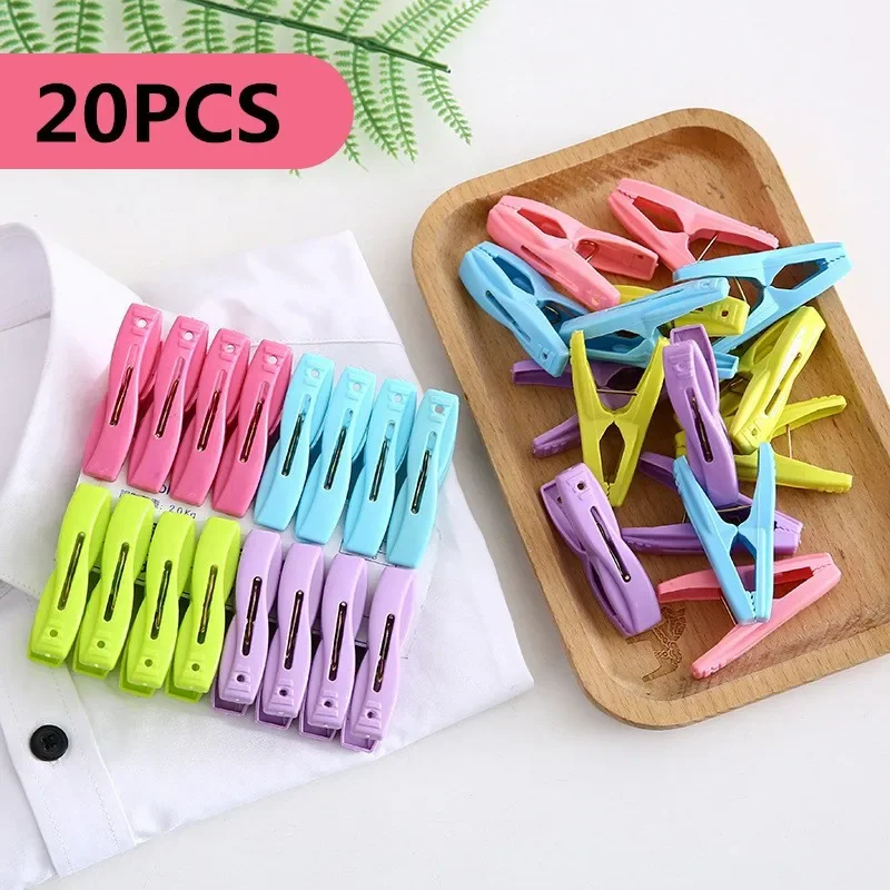 20 stücke Kunststoff Wäsche Kleidung Pins Hängen Pegs Clips Haushalt Lebensmittel Clip Wäscheklammern Socken Unterwäsche Trocknen Rack Halter