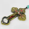 Orthodoxe Kruzifix Gold Kreuz Halskette Holz Rosenkranz Perlenkette religiöse Jesus Gebets schmuck
