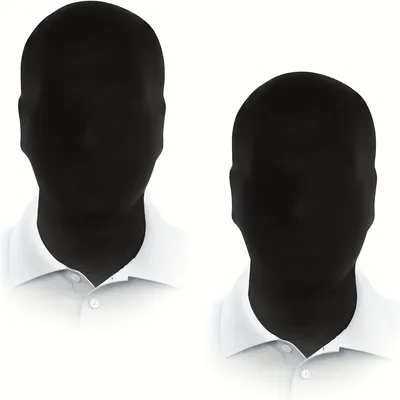 2 Stück Voll gesichts maske, gesichtslose Maskerade maske, erwachsene schwarze Gesichts maske Unisex Image