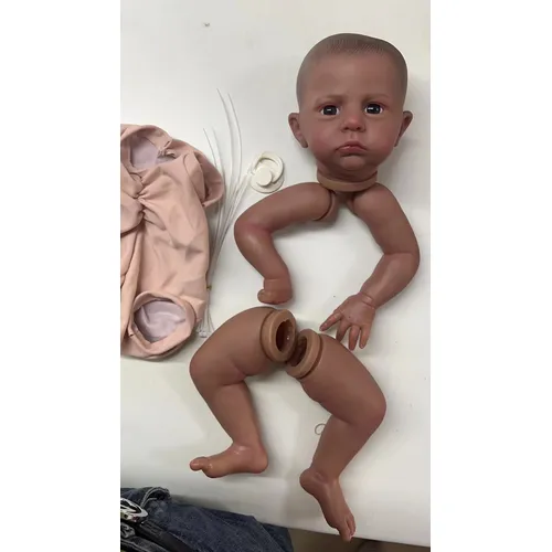 23 Zoll wieder geborene Puppe Kit Cameron in dunkler Haut unmontage Puppe Teile Stoff Körper