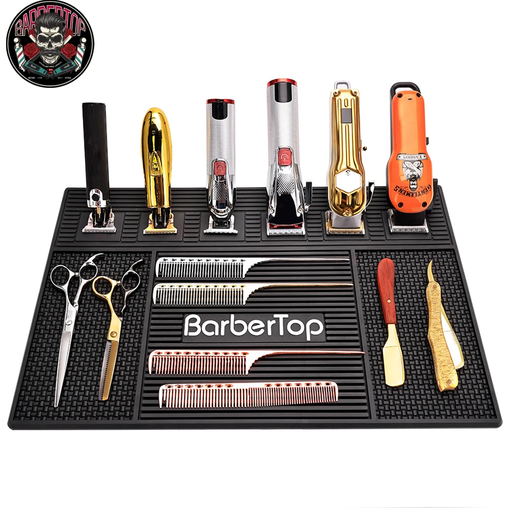 Barber Weiche Silikon Magnetische Tablett Friseur Rutschfeste Wasserdichte Flexible Gummi Lagerung Matte Salon Clippers Schere Werkzeuge Image