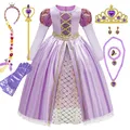 Vintage Prinzessin Kleid Kinder Rapunzel Cosplay Kostüm Mädchen Film verwirrt Retro-Stil Party kleid
