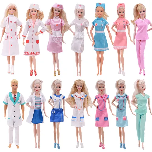 Barbies & Kens Puppen kleidung Zubehör Täglichen uniformen von ärzten und krankenschwestern Rock
