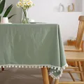 Nappe Rectangulaire en Coton Blanc pour Table Basse Salon Décoration de Maison Grille de Table