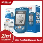 SINOCARE 2 en 1 compteur de glycémie et d'acide uricique AQ UG sûr avec voyages en U voyages G test