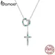 Bamoer – collier avec pendentif Love & Cross en argent Sterling 925 chaîne ras du cou en Zirconium