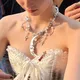 Collier pendentif croix et étoile pour femme tour de cou en perles de lune accessoire vintage