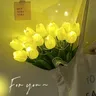 5/10 pz tulipano simulazione fiore luminoso LED tulipano Bouquet tulipano lampada da notte natale