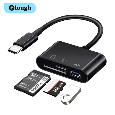 Elough Type C Adapter TF CF SD Memory Card Reader USB C Card Adapter For Macbook Samsung Huawei