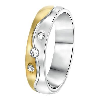 Lucardi Ringe 'Valletta' Stahl - silbern-goldfarbig 64mm Herren Image