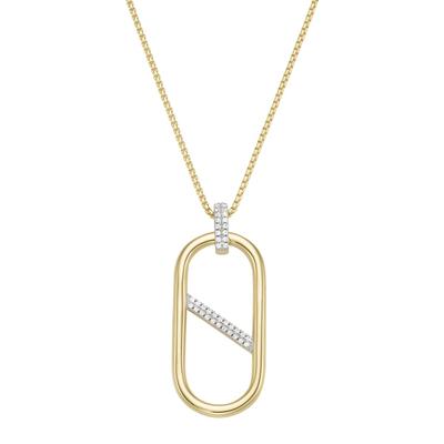 Giorgio Martello Milano - Kette Anhänger mit Zirkonia, Silber 925 Ketten 1 ct Gold Damen