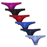 Dadaria Mens Boxers Underwear Men Bikini Briefs Half Hip Low Waist Color Striped Panties 6PC Multicolor M Men
