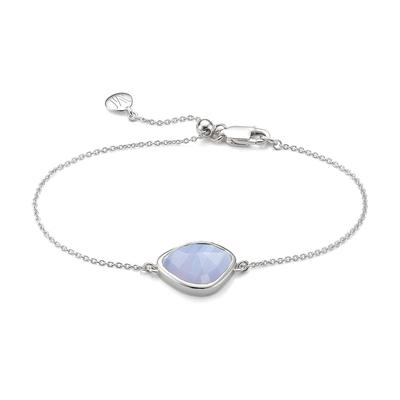Sterling Silver Siren Nugget Bracelet Blue Lace Agate