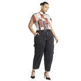 Plus Size Women's Barrel Leg Utility Trouser Jean by ELOQUII in Black (Size 20)