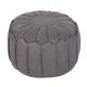 (Charcoal) Loft 25 Faux leather Footstool Moroccan Pouf Round Bean Bag Pouffe Seat Living Room