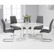 Brighton 160cm Oval White Marble Dining Table With 6 Black Vigo Dining Chairs