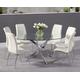 Bernini 165cm Oval Glass Dining Table With 4 Black Enzo Chairs