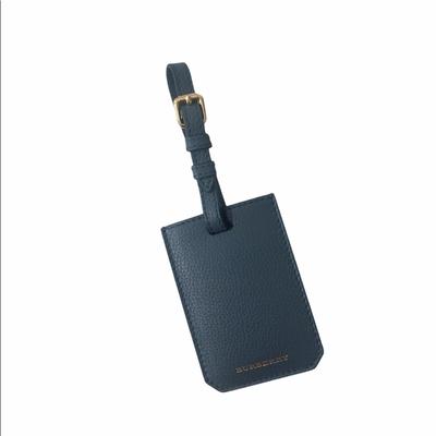 Burberry Bags | Burberry Dusty Teal Leather Luggage Suitcase Bag Travel Suitcase Tag Keychain | Color: Blue/Gold | Size: Os