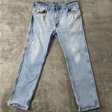 Levi's Jeans | Levis 505 Jeans Mens 36x32 505 Workwear Fit Regular Distressed Broken In Paint | Color: Blue | Size: 36