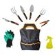 NHEISSCF Gardening tools,garden shovel,trowel set, 9 Pieces Gardening Tools, Garden Hand Tools, Gardening Gifts for Women and Kids.