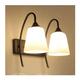 Wall Lamp Wall Light Iron Wall Lamp Glass Lampshade Wall Light American Retro Wall Sconce for Bedroom Hotel Corridor Porch Aisle Wall Sconce Wall Lights (Color : B, Size : Double Head)