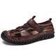 YTUGUNB Sandals Men Summer Flat Sandals Beach Footwear Male Sneakers Low Wedges Shoes (Color : Dark Brown, Size : 44)