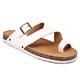 Hdbcbdj Slippers For Men Male Fashion Leather Beach Flip Flops Man Casual Stylish Flip Flops Summer Flip Flops (Color : White, Size : 6.5)