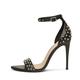 Pointed Toe Studded Heels Sandals for Women Sexy Open Toe Strappy Dress Stiletto Heel Sandals Ankle Strap Stud Comfort Wedding Bridal Pumps Sandals,Black,2 UK