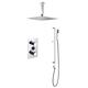 YAGFYg Shower System Wall Mounted Digital Temp Display Concealed Shower Mixer Square Rainfall Shower Head Shower Mixer Set Bathroom,Chrome,B-Bifunctional