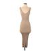 H&M Casual Dress - Midi Scoop Neck Sleeveless: Tan Dresses - Women's Size X-Small
