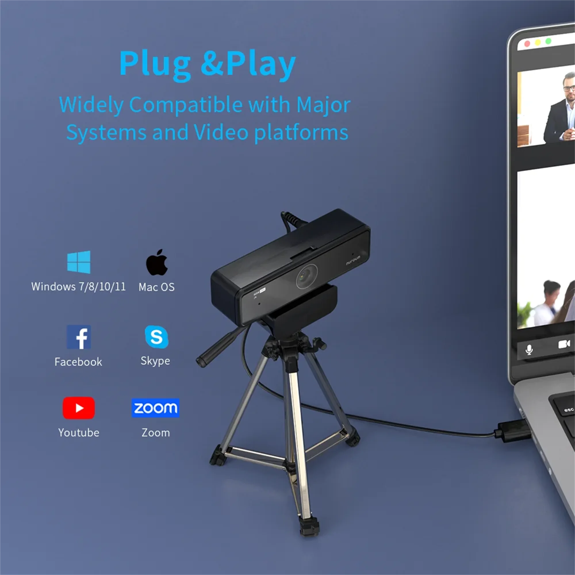 Nuroum v11 2k Webcam mit Doppel mikrofon 1080p 60fps 1440p 30fps fhd Computer Mini Web kamera USB für PC Laptop