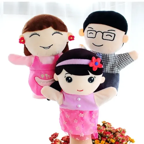 Puppen Bett Geschichte lernen Familien mitglieder Geschichten erzählen Puppe Familie Handpuppen