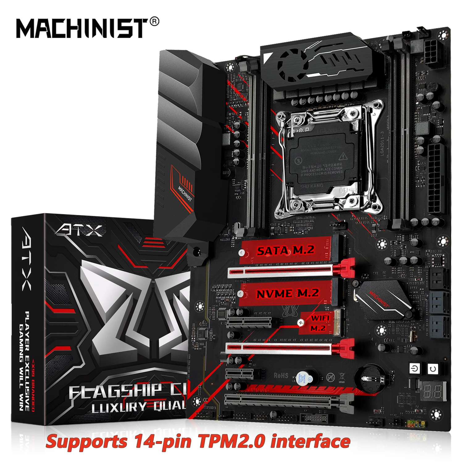 MACHINIST X99 MR9A PRO MAX Motherboard unterstützt TPM2.0 LGA 2011-3 Intel Xeon E5 V3&V4 CPU DDR4 RAM Speicher NVME/SATA USB3.0 ATX Image