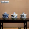 300ml antike blaue und weiße Gaiwan Retro Dargon Tasse Untertasse Tee Terrine chinesische Tee