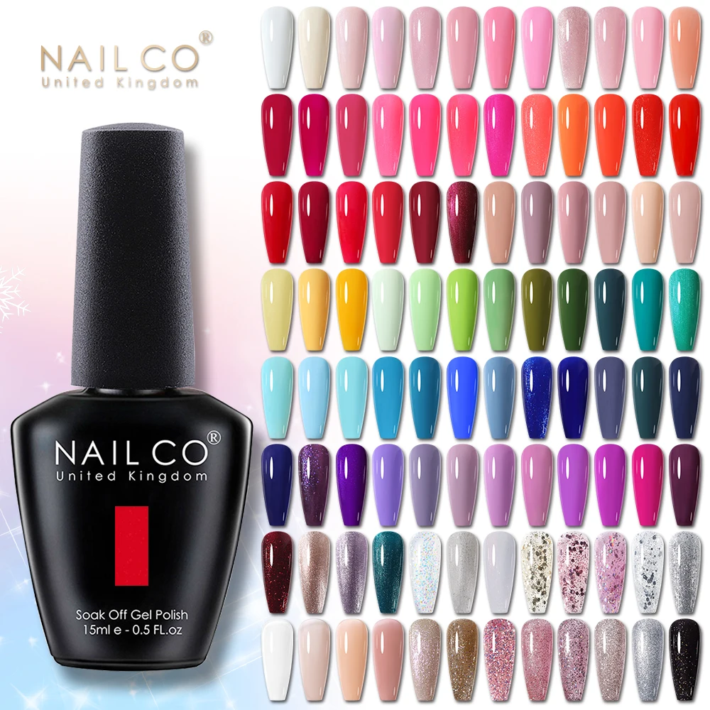NAILCO Nagel-Gel-Nagellack, 15 ml, rot-rosa Farbe, Gel-Nagellack, Soak Off, langanhaltender UV-Nagellack, Gel Nude Lakiery Hyeliusowe Lacklack Image