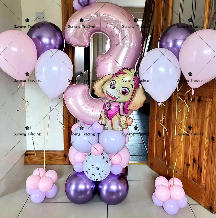 Paw Patrol Ballon-Blumenstrauß-Set, Bulbasaur, menschliche Figur, Aluminium-Ballon, Dekoration, Zubehör, Kindergeburtstag, Party-Geschenk Image