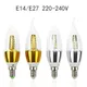 Ampoule LED bougie E14 7w 9w en aluminium lampe LED 220V or argent blanc froid/blanc chaud