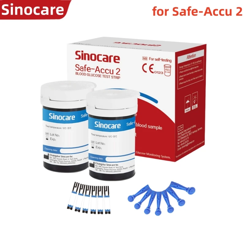 (Nur für Safe-Accu 2) 50/100/200/300/400 Stück Sinocare Blutzuckerteststreifen für Diabetes Safe Accu 2 Meter Image