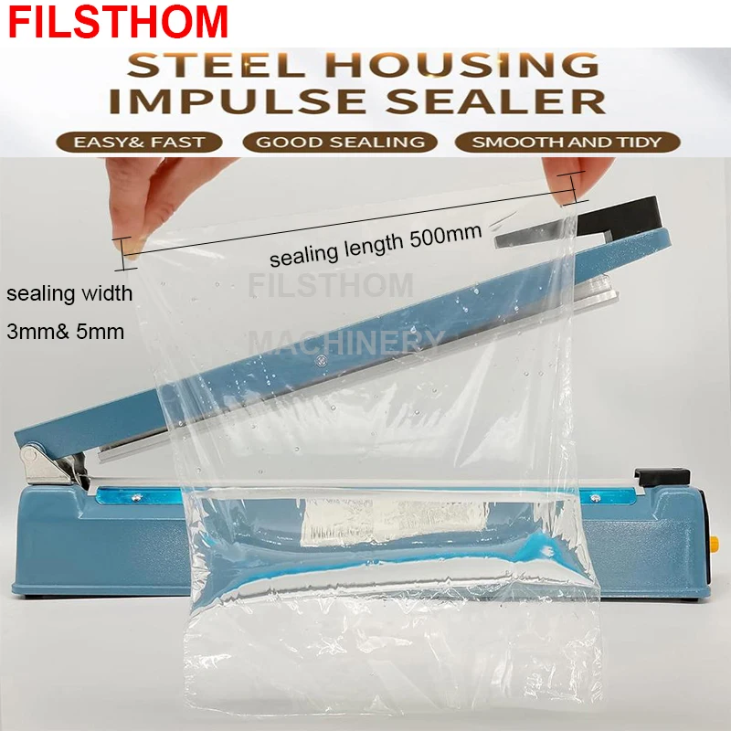 500-mm-Eisen-Hand-Impuls-Heißsiegelgerät, Handdruck-Siegelgerät für Plastik-, Aluminiumfolien- und Vliesstoffbeutel Image