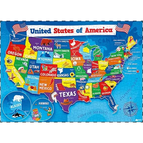 70*50cm Erwachsenen Puzzle 1000 Stück Papier Puzzles die USA Karte berühmte Gemälde Serie Lernen