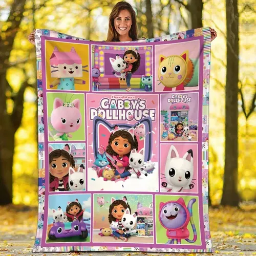 Niedliche Cartoon Gabbys Puppenhaus Decke Kinder Erwachsene Geschenk Bettwäsche Tages decke Sofa