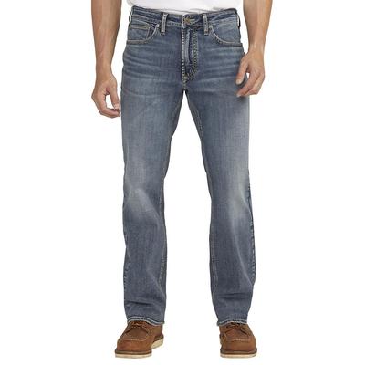 Silver Jeans Men's Zac Relaxed Fit Straight Leg Jean (Size 38-30) Medium Indigo, Cotton,Elastine,Polyester