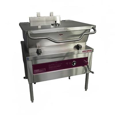 Crown Steam GS-40 40 gal. Tilt Skillet - Open Base, Strainer, Measurement Marks, Natural Gas, Stainless Steel, Gas Type: NG