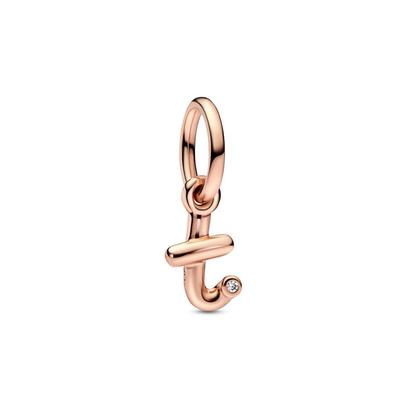 Pandora Letter T Script Alphabet Dangle Charm - Pink