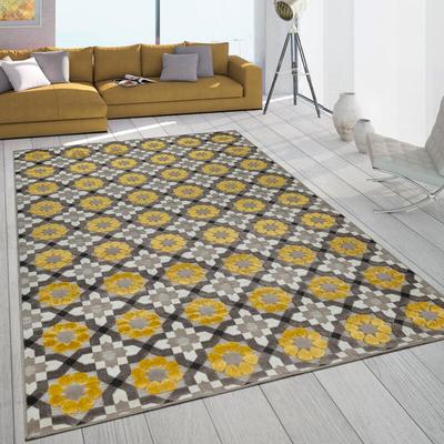 In- & Outdoor-Teppich Mit Retro-Design Balkon Terrasse 3D-Web-Art In Gelb Beige 120x170 cm - Paco Image