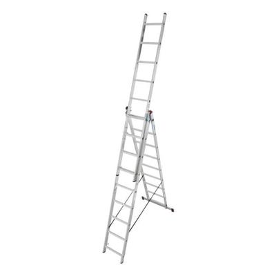 Krause Vielzweckleiter »CORDA« 3x 9 Sprossen treppenfähig silber, 255 cm